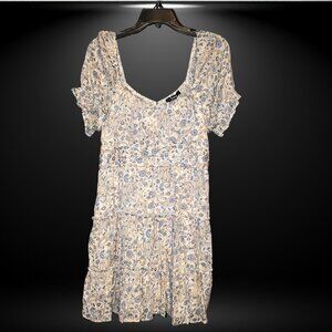 Trixxi Puff-Sleeve Fit Flare Dress Cottagecore Style Flowy Vintage Inspired -XL